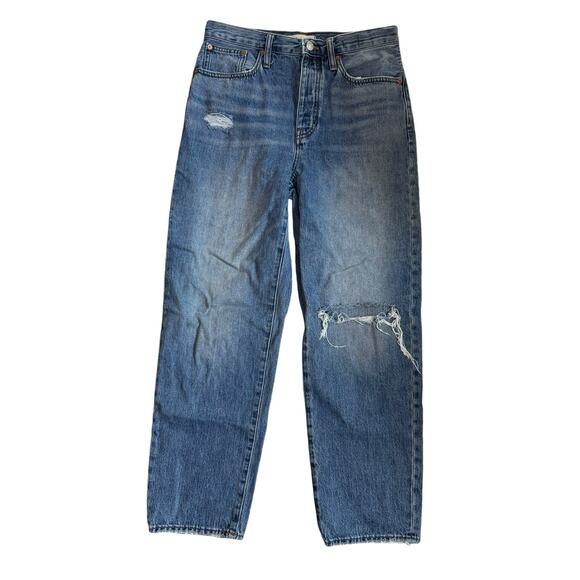Madewell The Dad Jean Distressed Size‎ 25 Duane Wash Ripped Edition Button MD689 - Picture 1 of 11